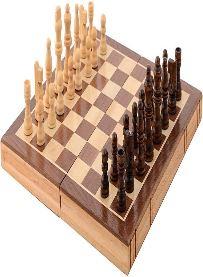 SPOCCO | 11"X11" Inch Wooden Foldable Chess Board Storage Set with 32 Wooden Chess Coins | Brain Game | Indoor, Outdoor & Travel Chess Game for Kids, Adults and Beginners | WCB-219 - Image 3